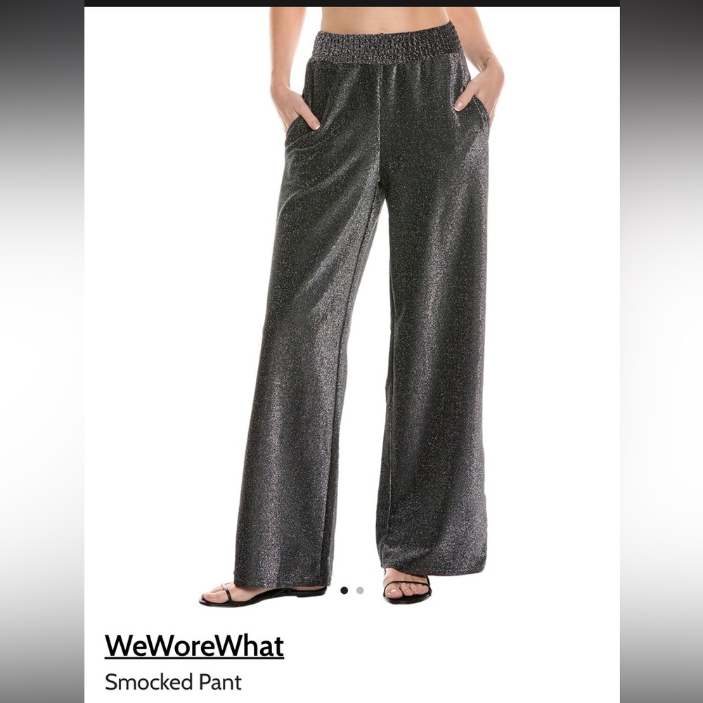 WeWoreWhat Metallic Black Pants